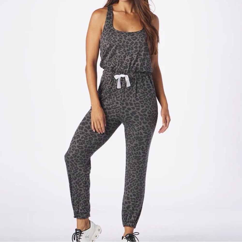 Glyder Gray Leopard Print Jumpsuit